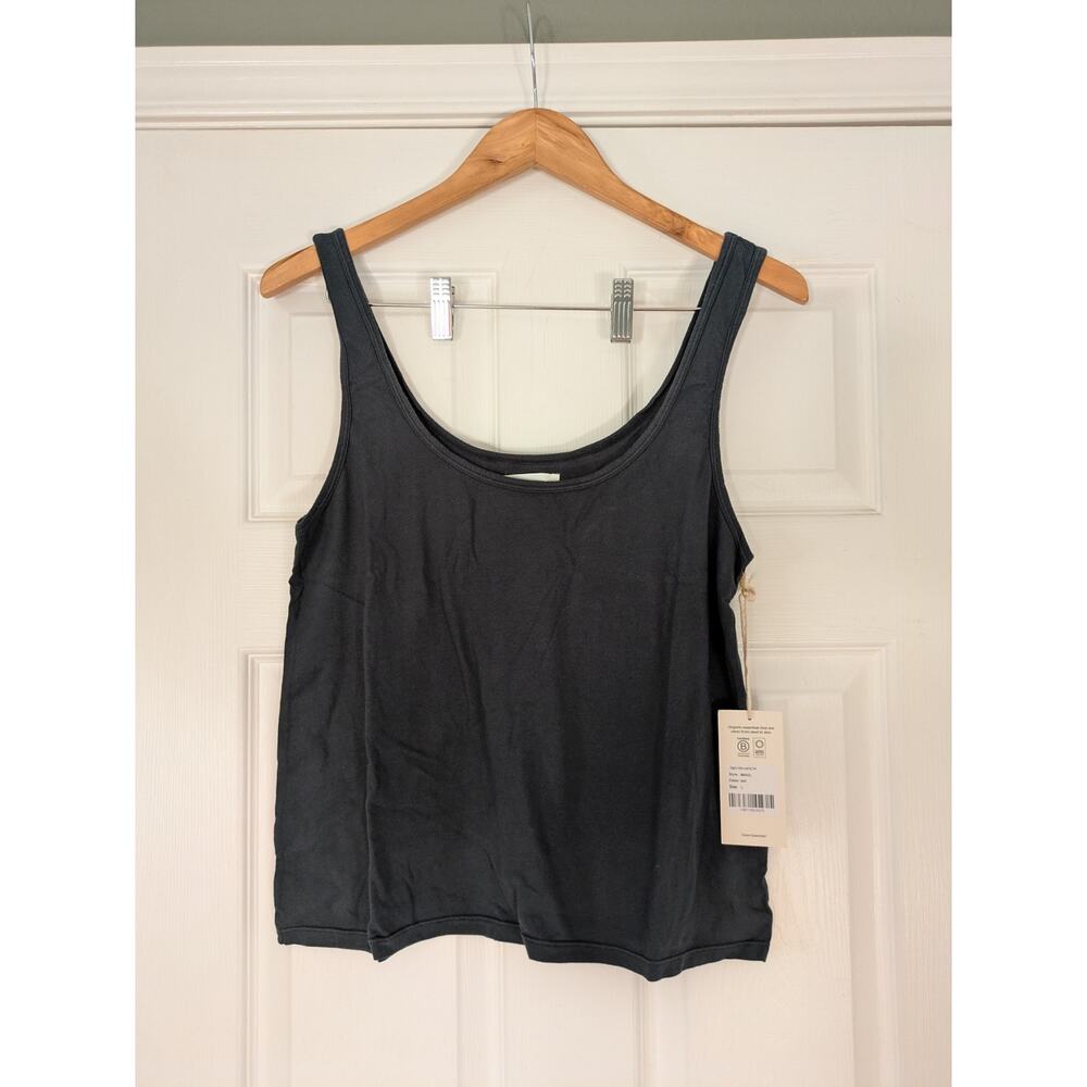 MATE The the Label Organic Cotton Layering Tank Midnight Navy L NWT